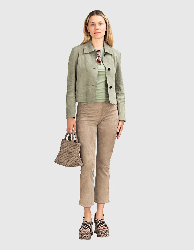 Veloursleder-Jacke Emy mit Eingrifftaschen