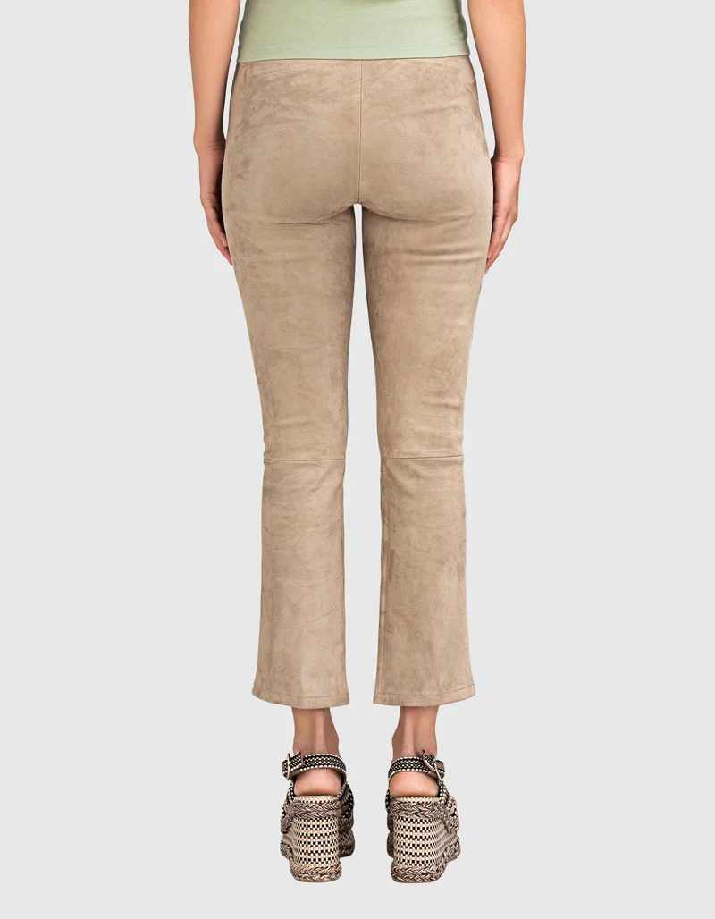 Kick-Flare Veloursleder-Hose Zaragozsa