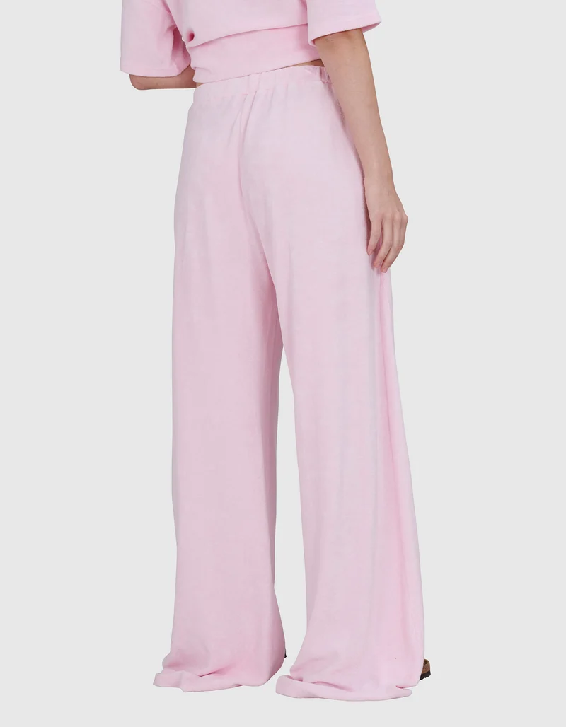 Wide-Leg Frottee Hose