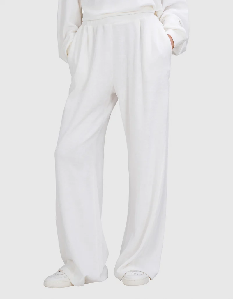 Wide-Leg Frottee Hose