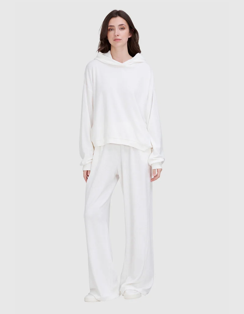 Wide-Leg Frottee Hose