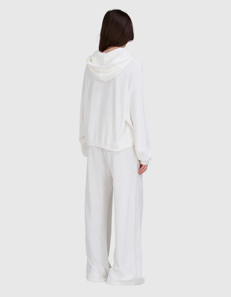 Wide-Leg Frottee Hose