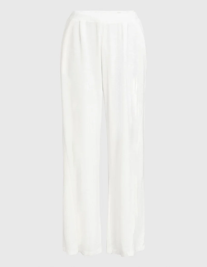Wide-Leg Frottee Hose