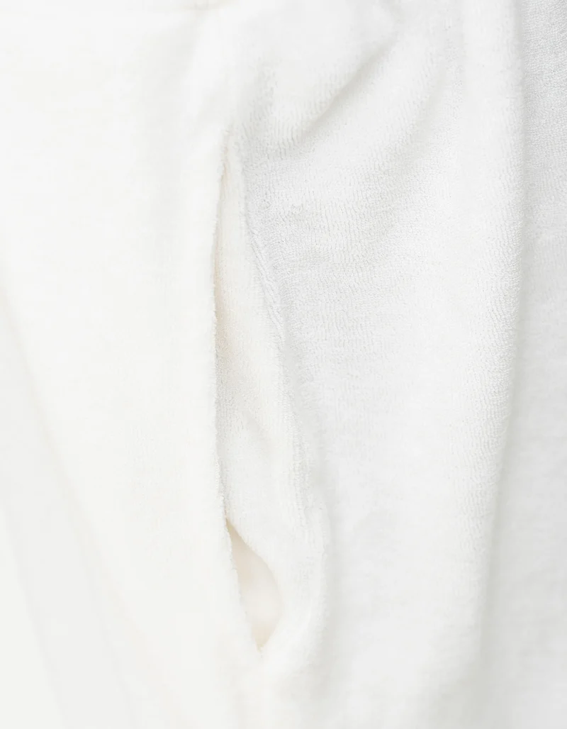 Wide-Leg Frottee Hose