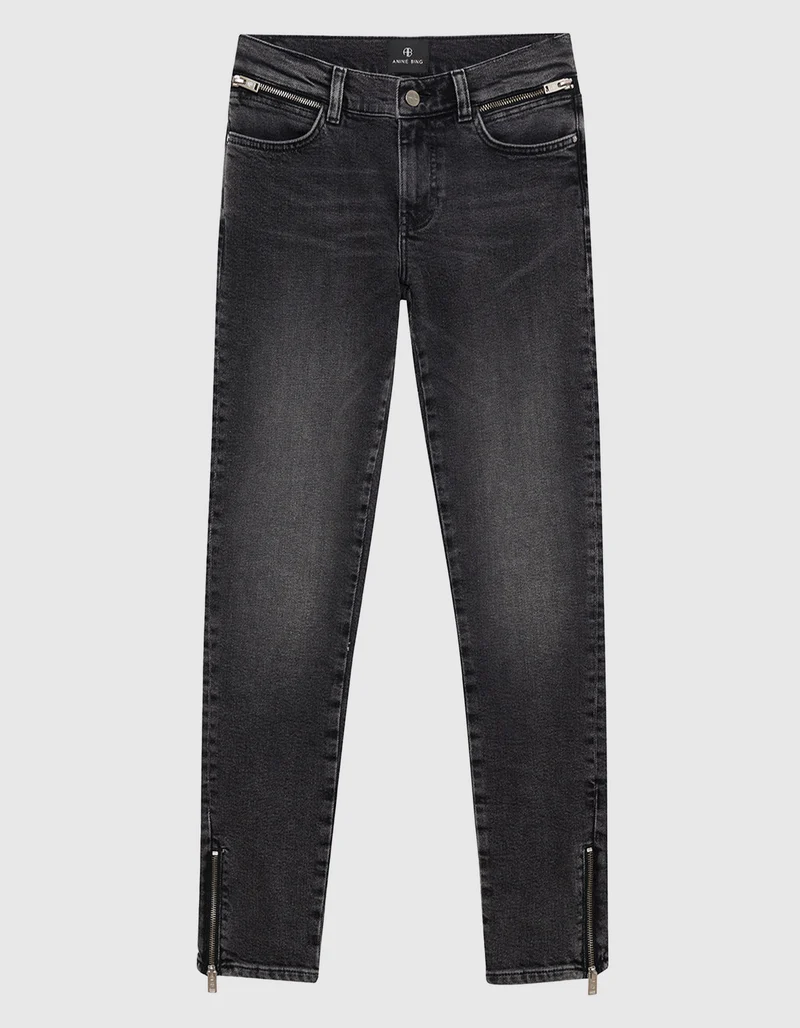 Skinny-Fit Jeans mit Zipper-Details Jax