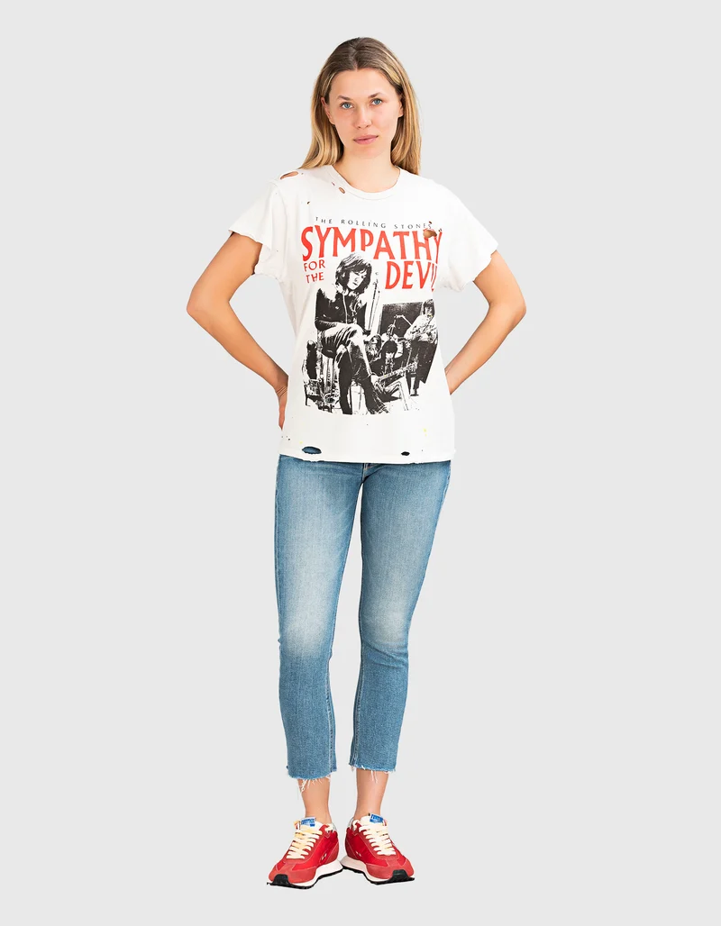 Bedrucktes Oversize T-Shirt im Destroyed-Look