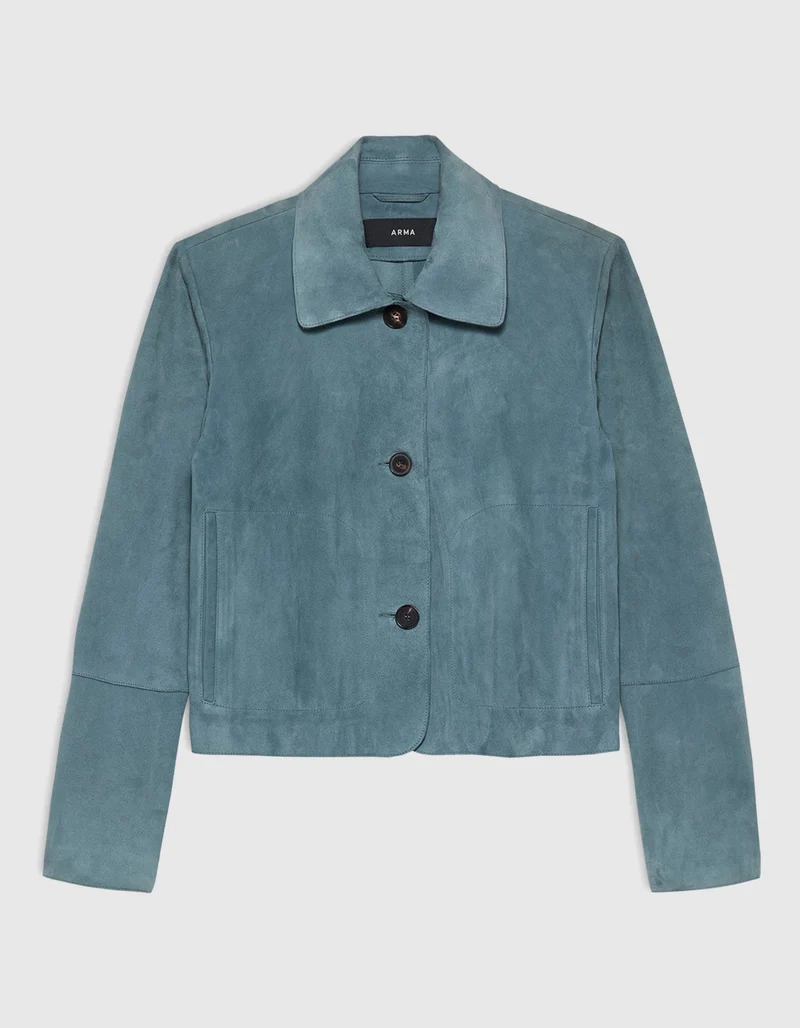 Veloursleder-Jacke Emy mit Eingrifftaschen