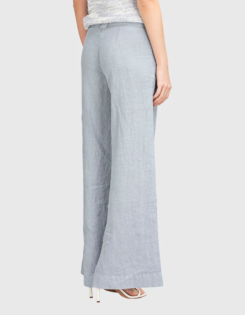 Wide-Leg Leinen Hose