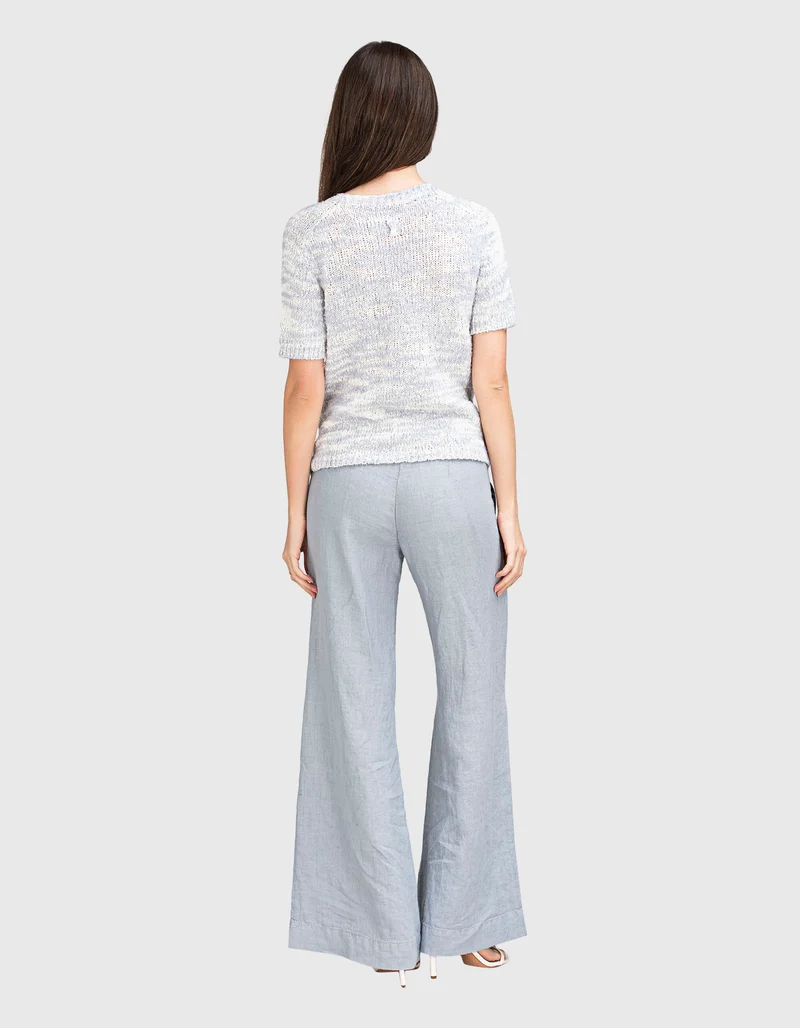 Wide-Leg Leinen Hose