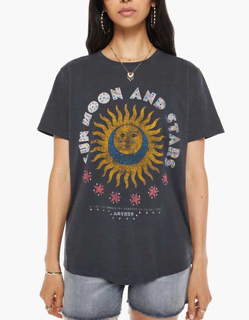 Oversize T-Shirt The Rowdy mit Strasssteinen