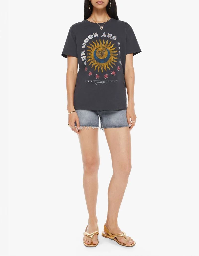 Oversize T-Shirt The Rowdy mit Strasssteinen