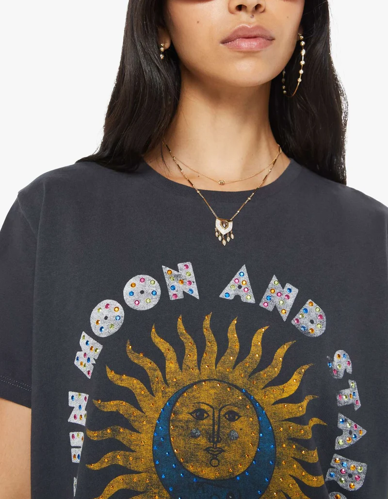 Oversize T-Shirt The Rowdy mit Strasssteinen