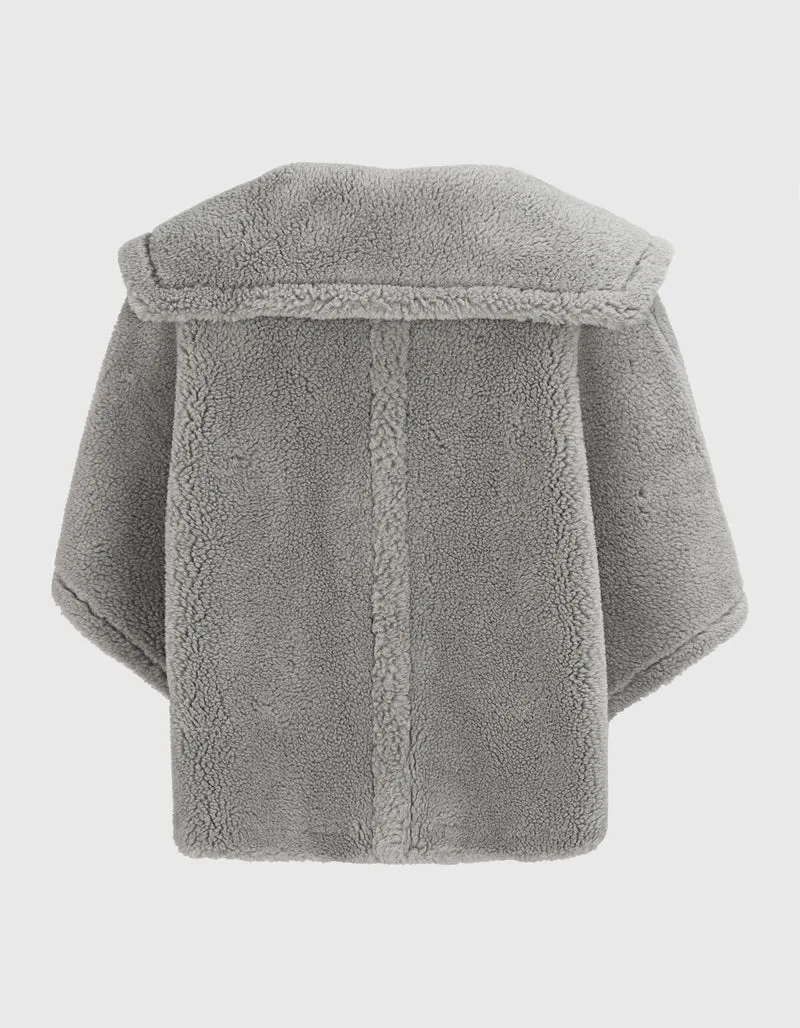 Oversize Cropped Teddyfell-Cape