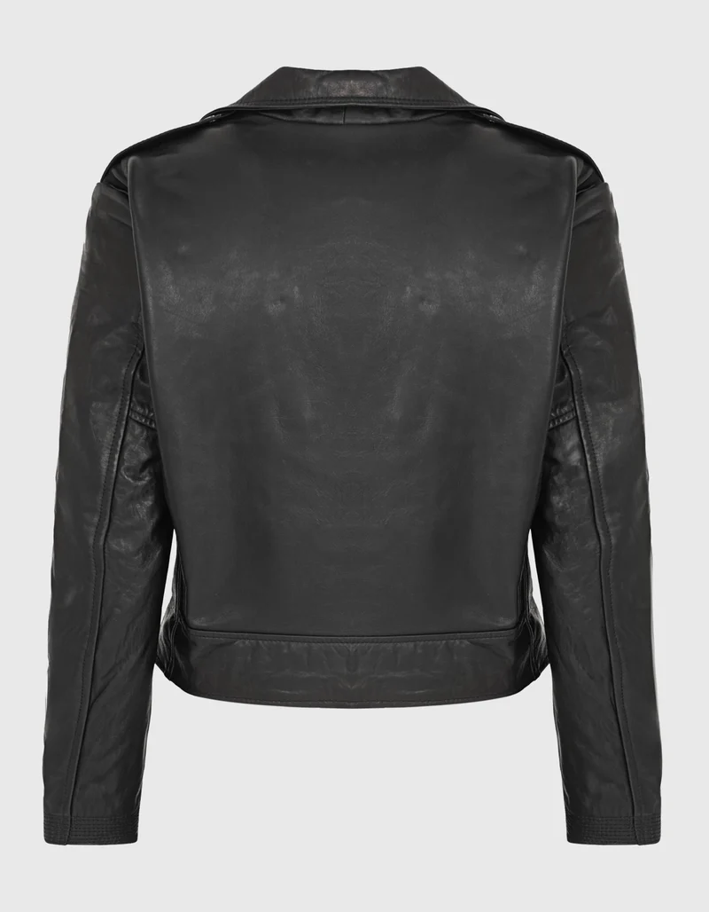 Leder-Jacke im Biker-Stil