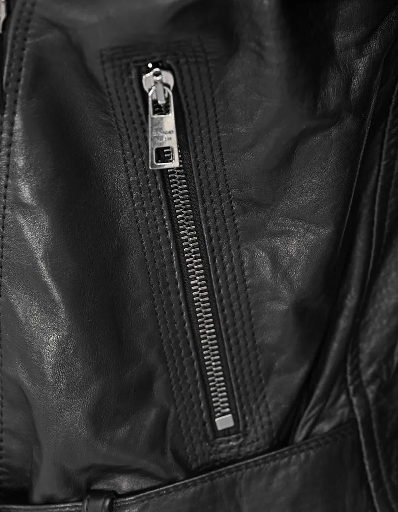 Leder-Jacke im Biker-Stil