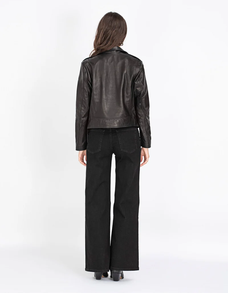 Leder-Jacke im Biker-Stil