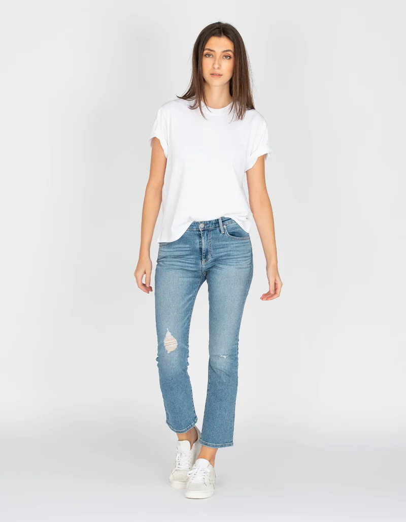 Destroyed Flare-Leg Jeans