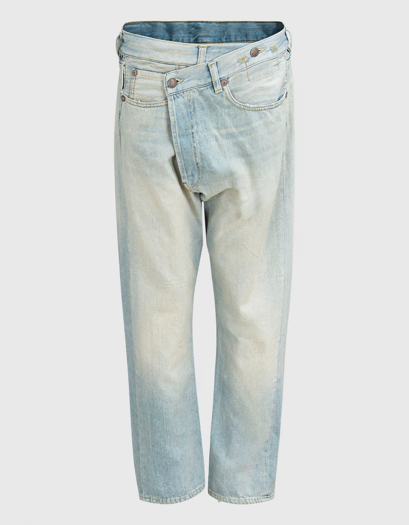 Washed-Out Crossover Jeans