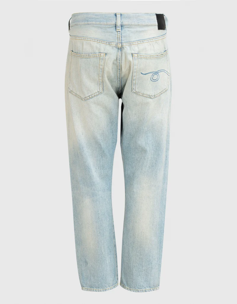 Washed-Out Crossover Jeans