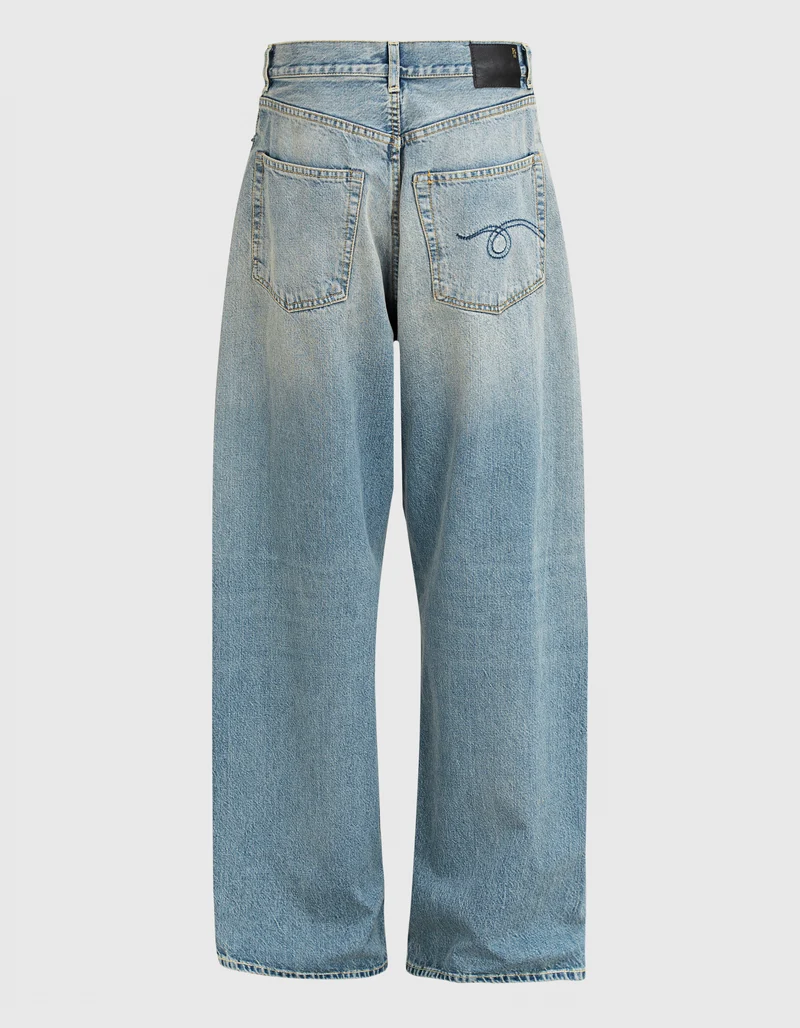 Washed-Out Wide-Leg Jeans