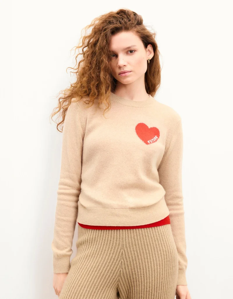 Kaschmir-Pullover mit Rundhalsausschnitt