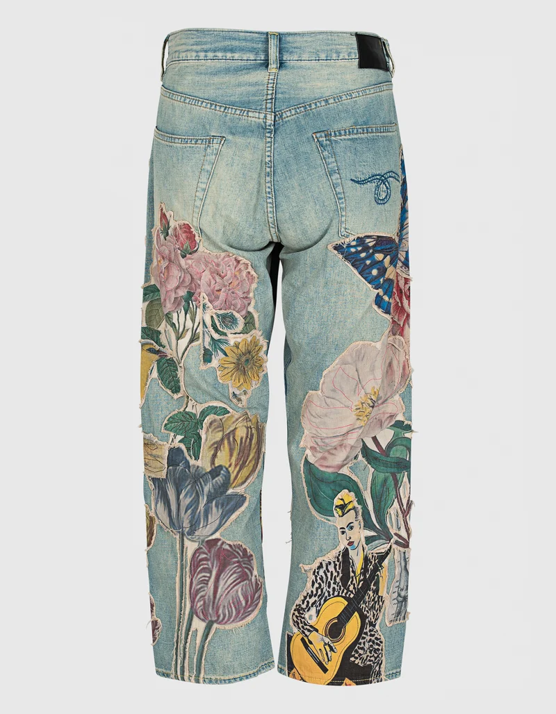 Straight-Leg Jeans mit Applikationen