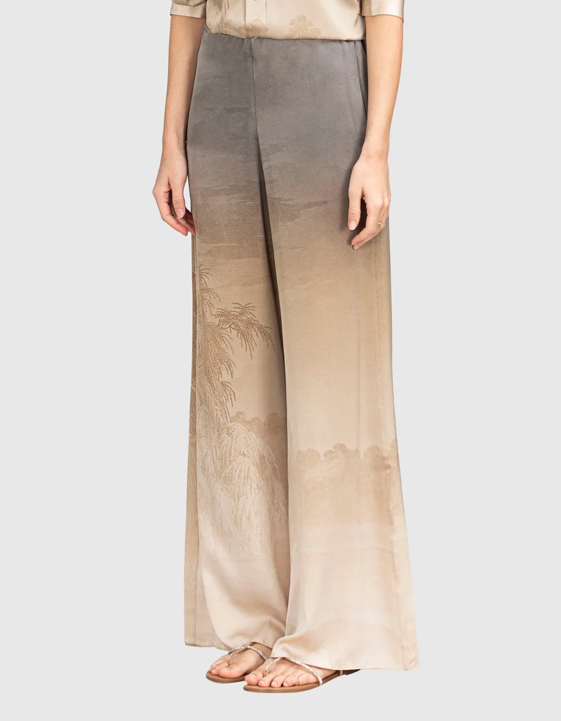 Wide-Leg Seiden-Hose