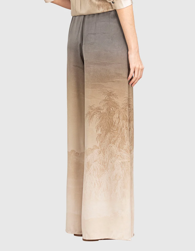 Wide-Leg Seiden-Hose