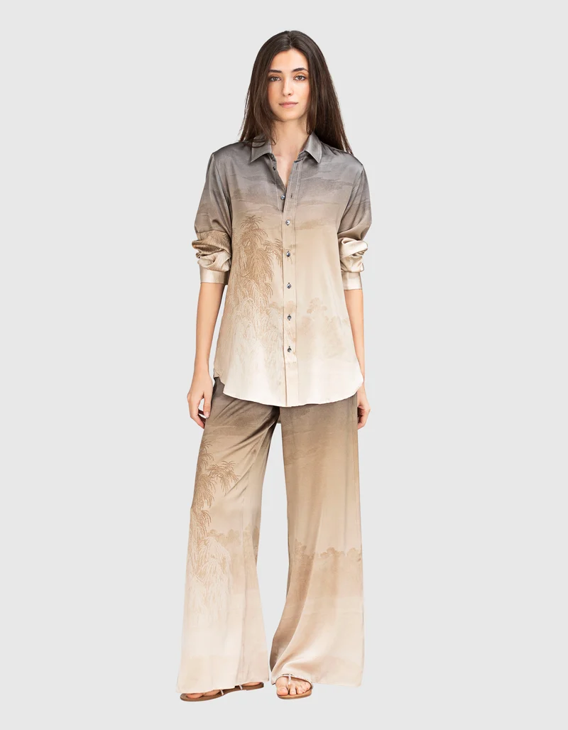 Wide-Leg Seiden-Hose