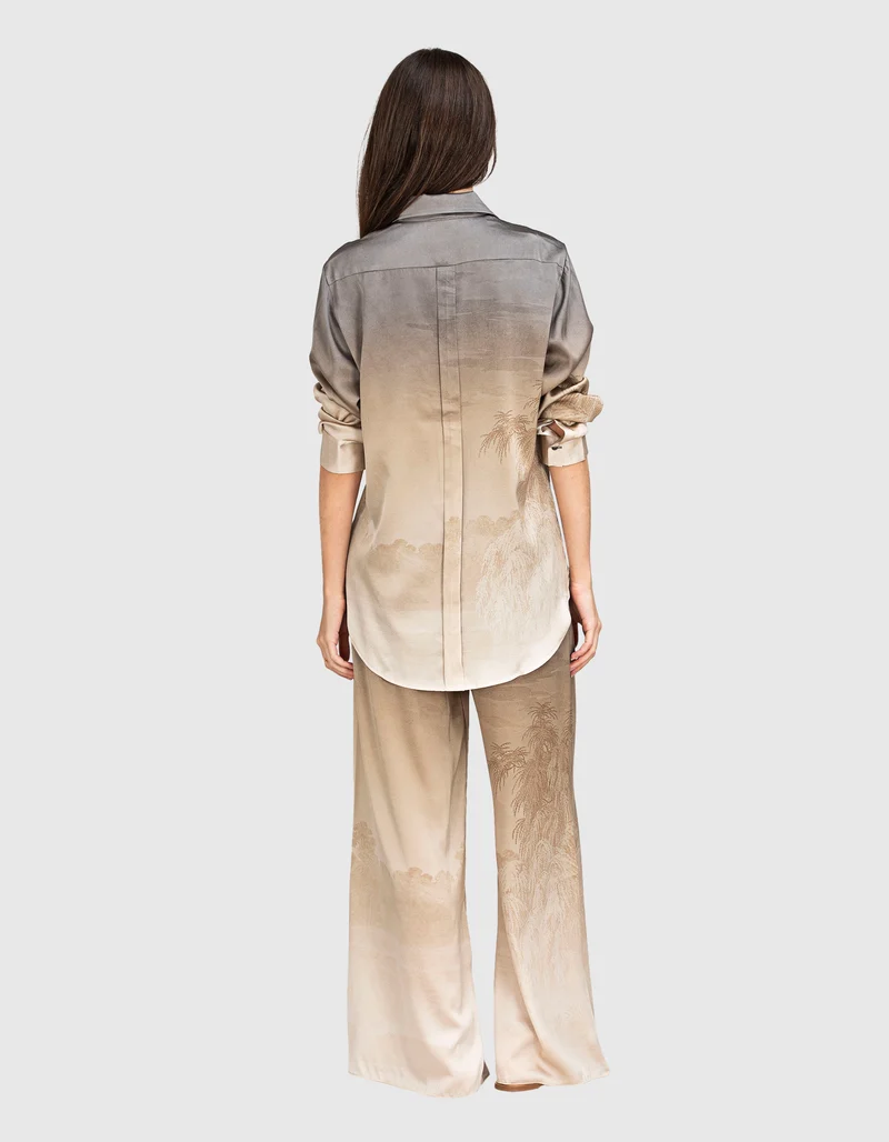 Wide-Leg Seiden-Hose