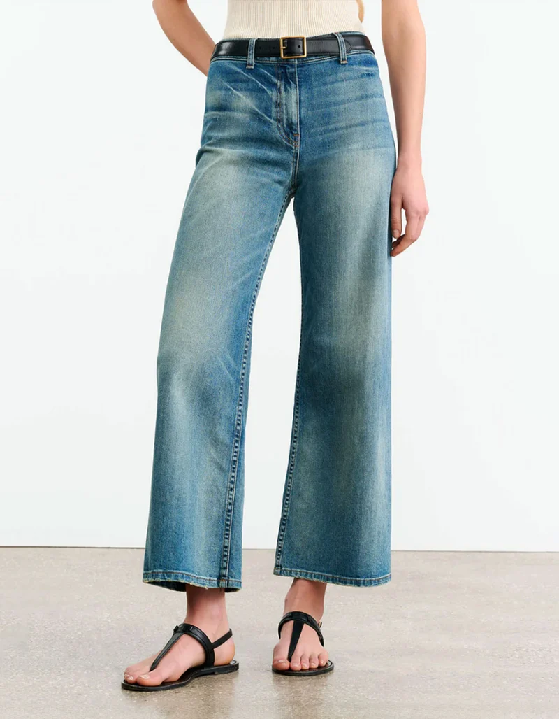 Washed-Out Wide-Leg Jeans Megan