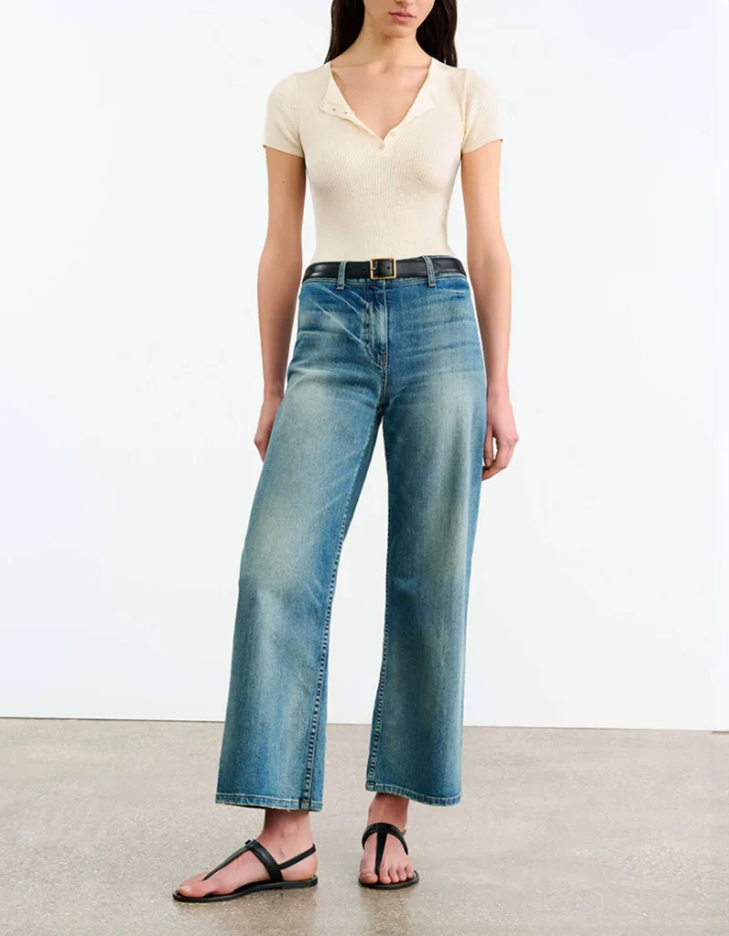 Washed-Out Wide-Leg Jeans Megan