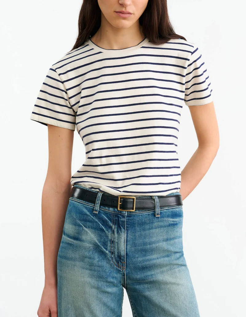 Gestreiftes Baumwoll T-Shirt Lana