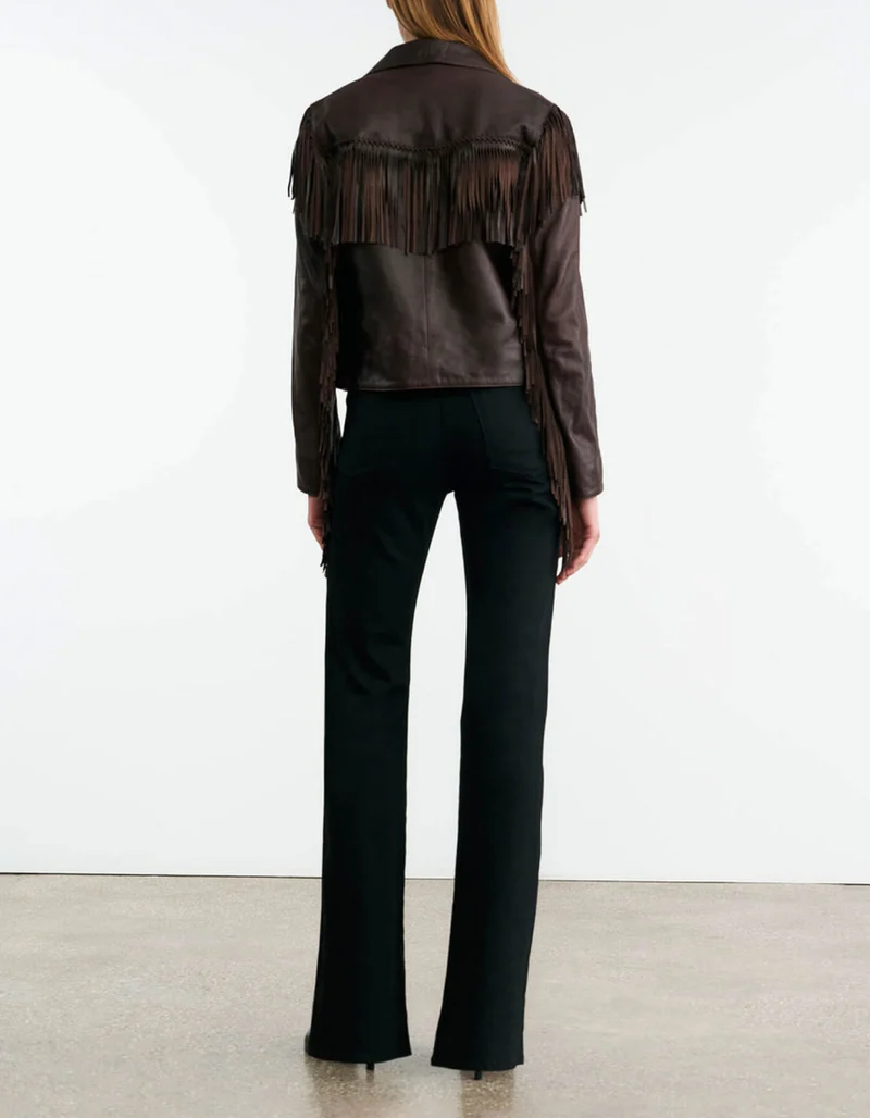 Lammleder-Jacke Eloi mit Fransen-Details