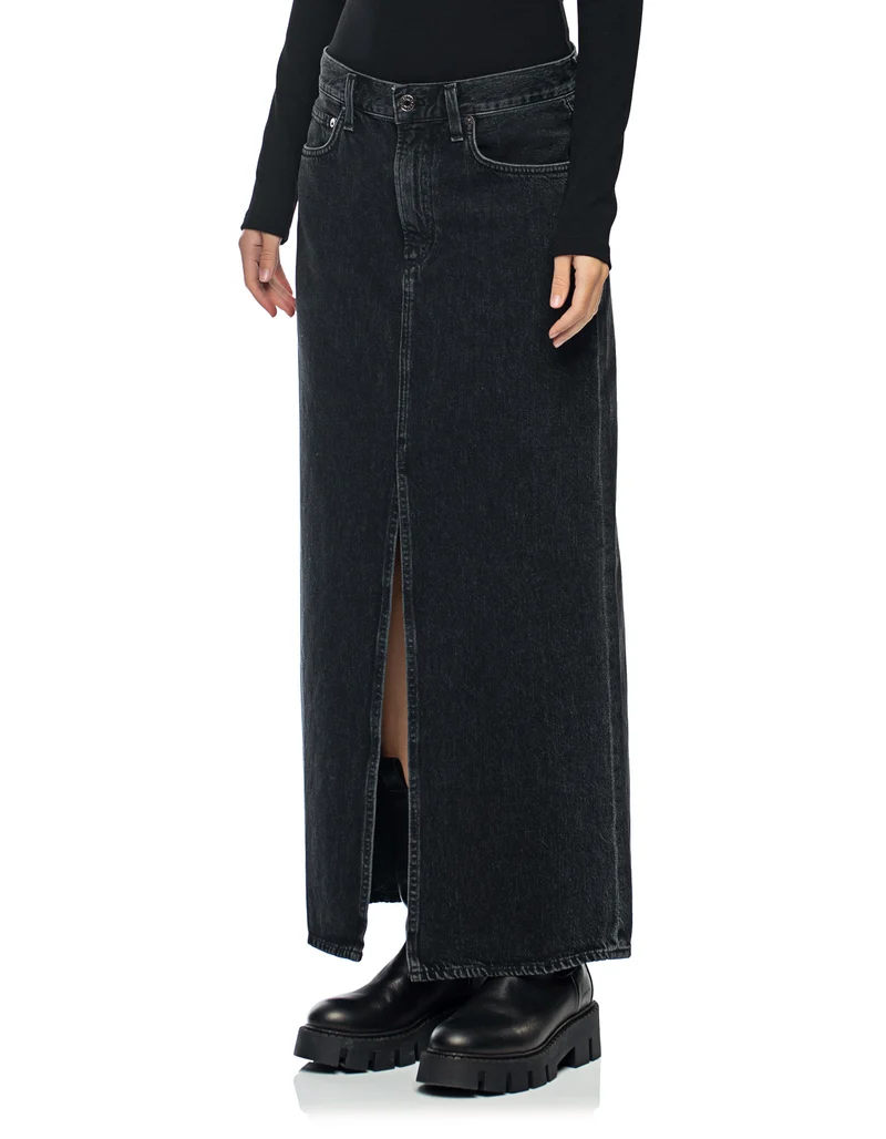 Geschlitzter Jeansrock Leif Spider