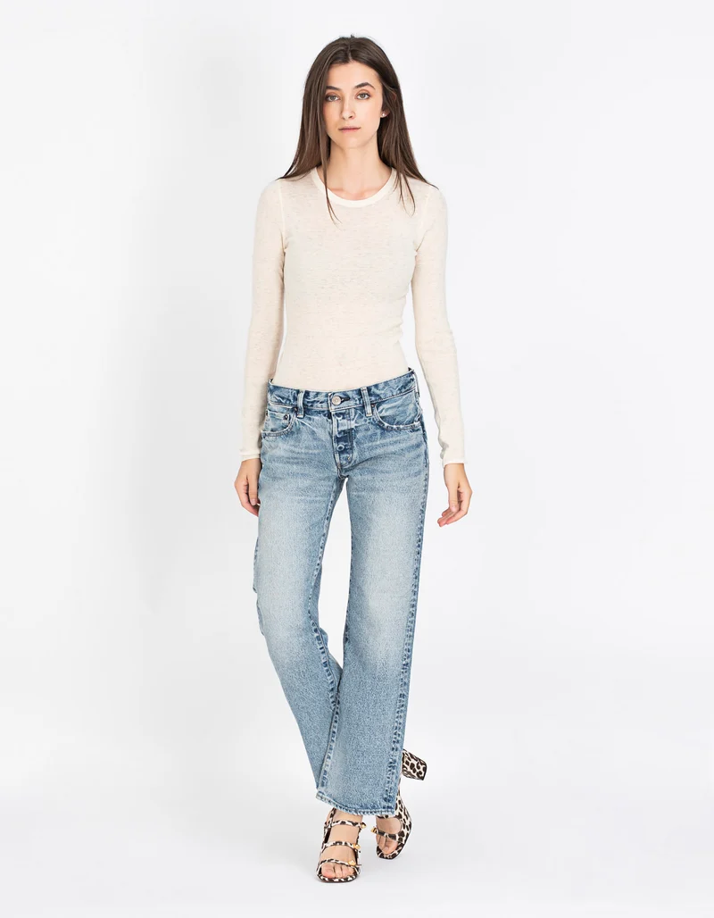 Washed-Out Straight Jeans