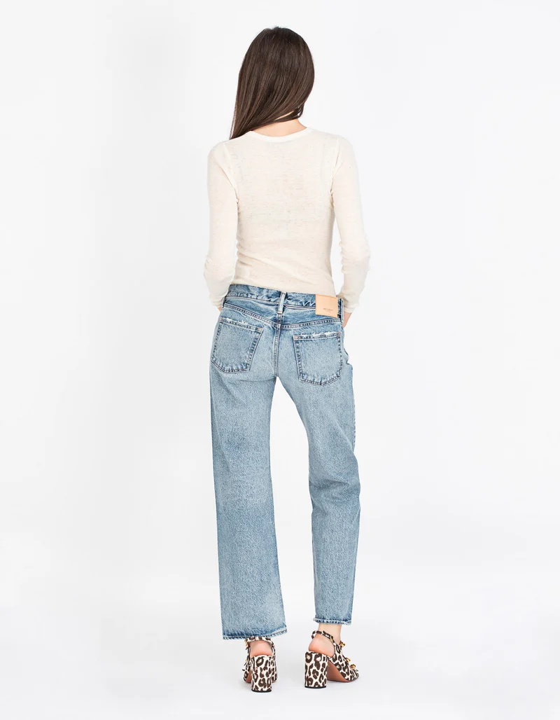 Washed-Out Straight Jeans