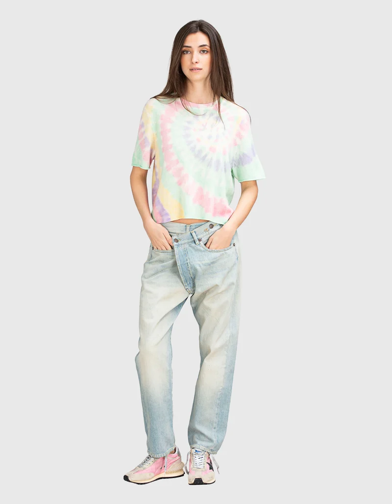 Cropped Kaschmir-T-Shirt