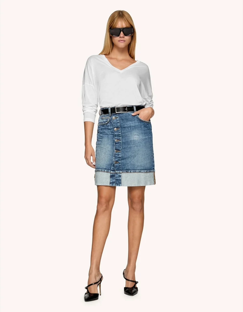 Oversize Longsleeve mit Seidenanteil