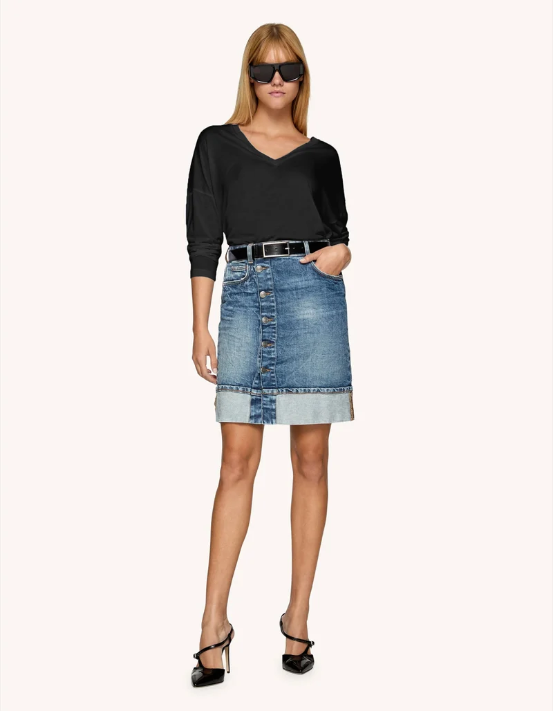 Oversize Longsleeve mit Seidenanteil