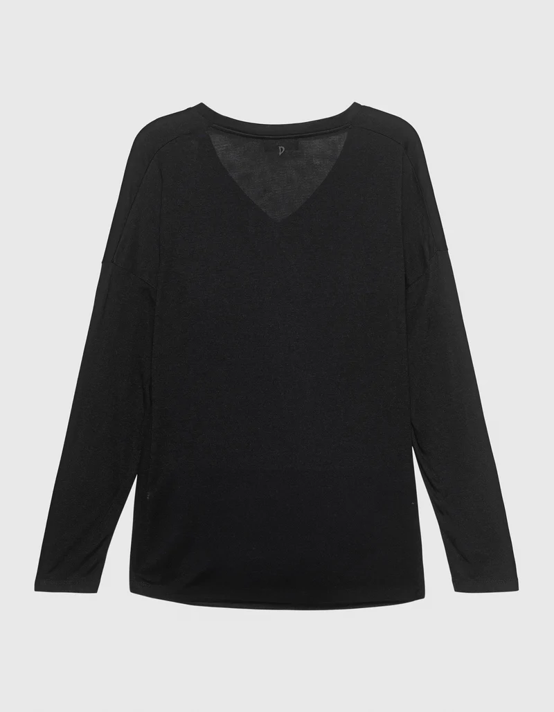 Oversize Longsleeve mit Seidenanteil