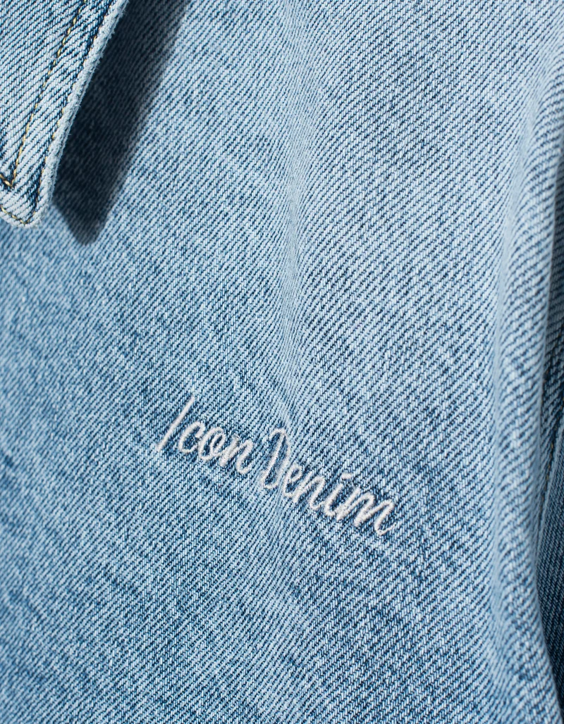 Cropped Jeans-Jacke Amber mit Label-Stickerei