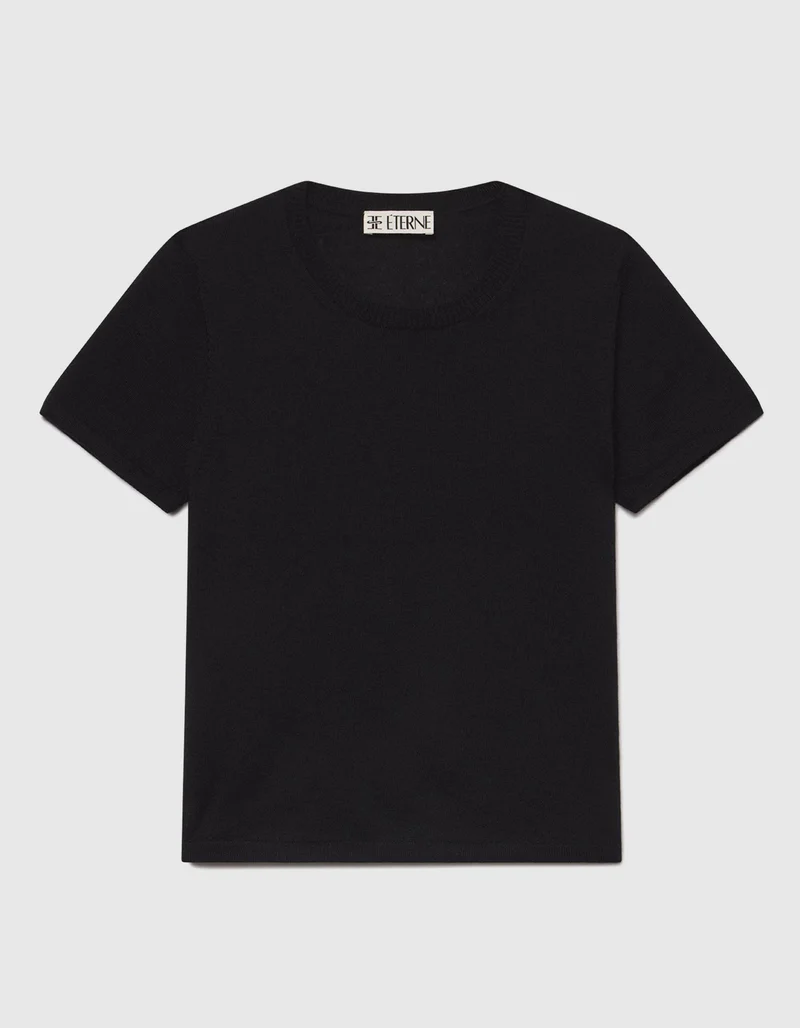 Kaschmir-Kurzarm-Shirt