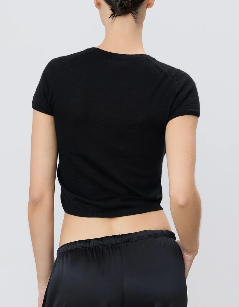 Kaschmir-Kurzarm-Shirt
