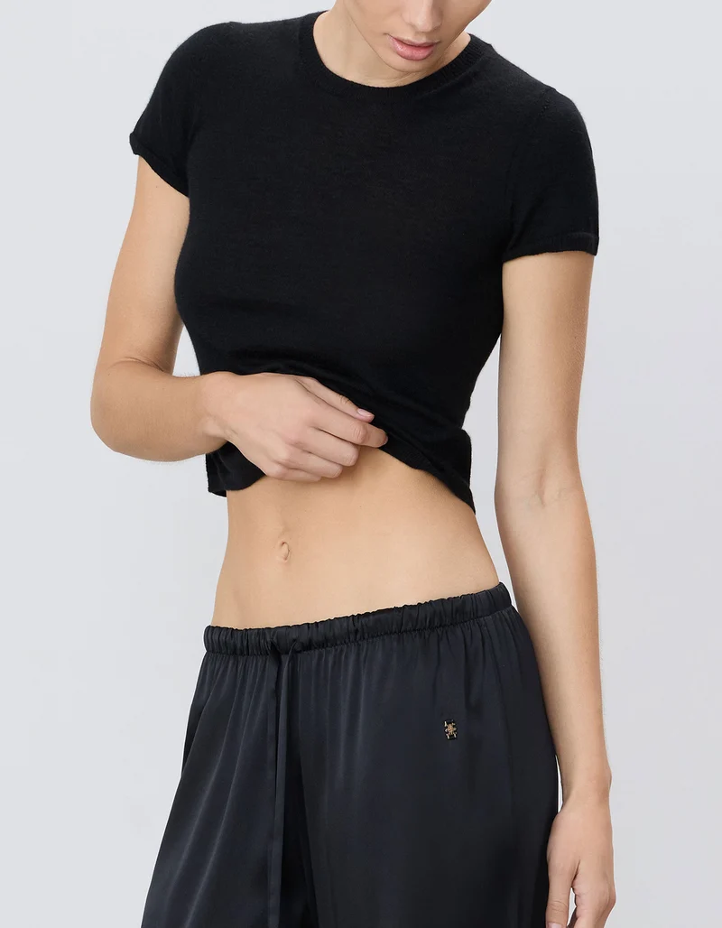 Kaschmir-Kurzarm-Shirt