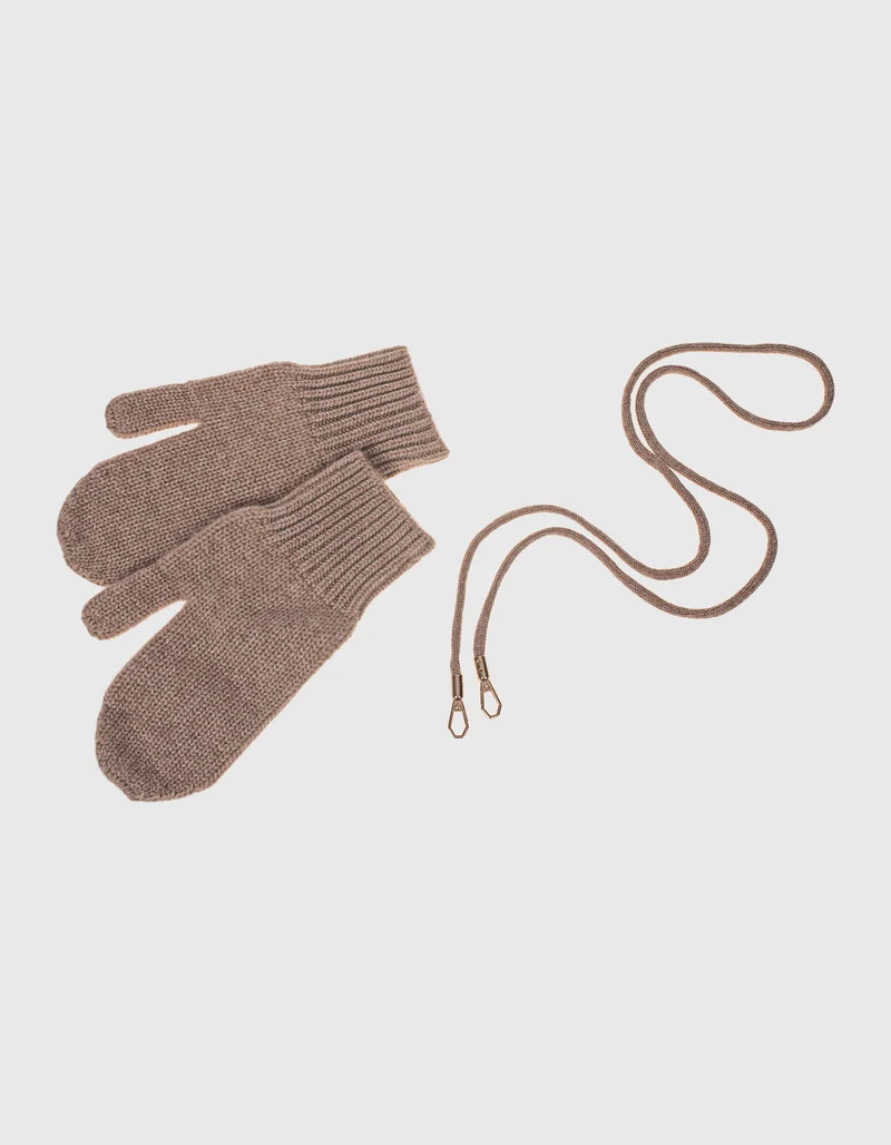Kaschmir-Handschuhe mit abnehmbarem Riemen