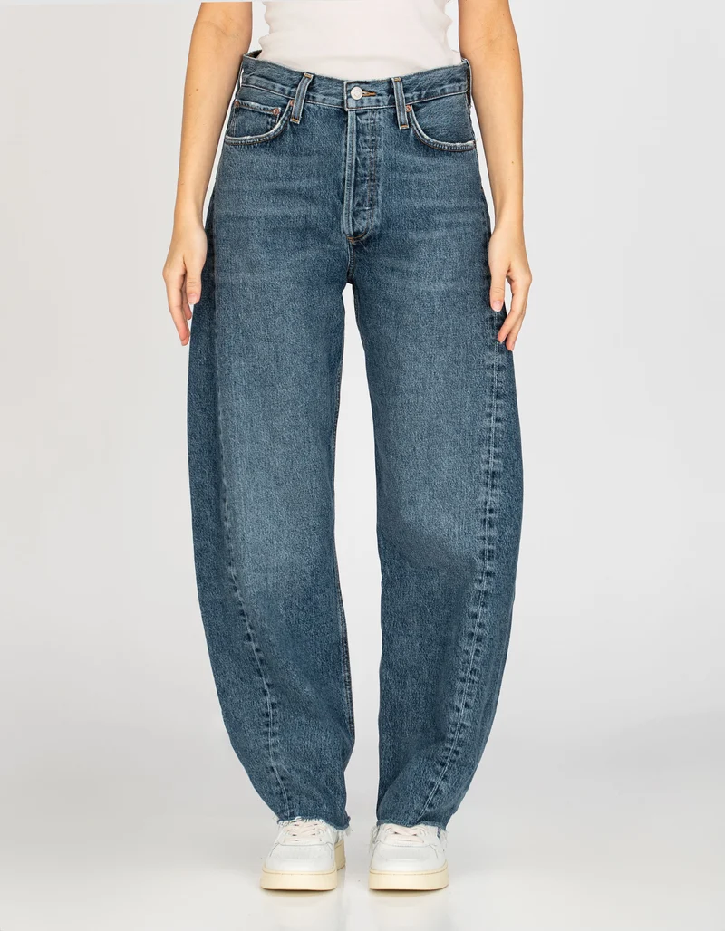High Waist Barrel-Leg Jeans Luna