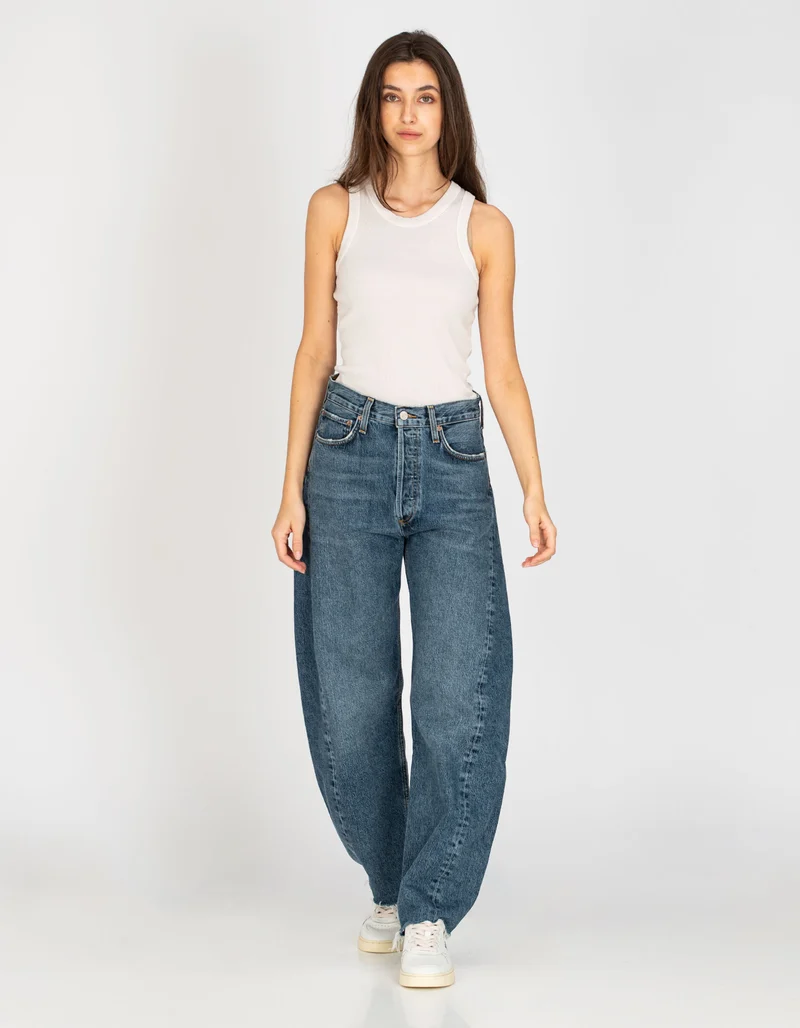 High Waist Barrel-Leg Jeans Luna