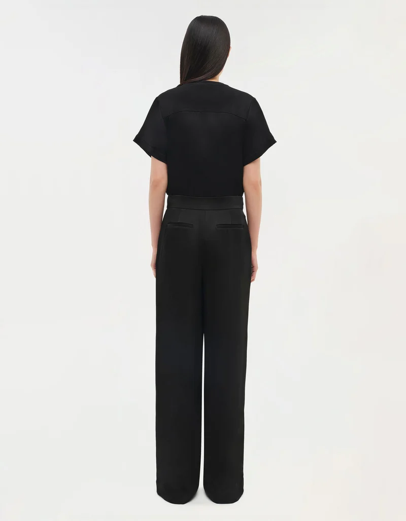 Wide-Leg Satin-Hose