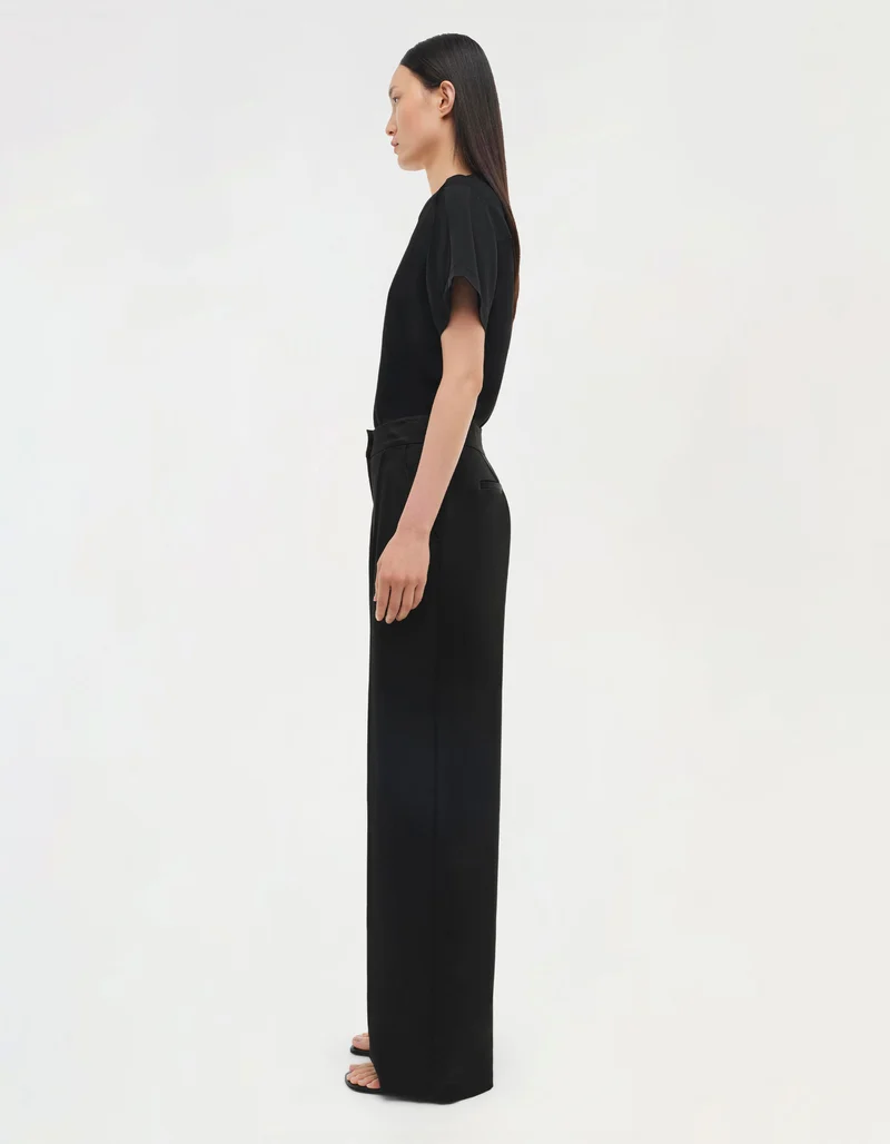 Wide-Leg Satin-Hose